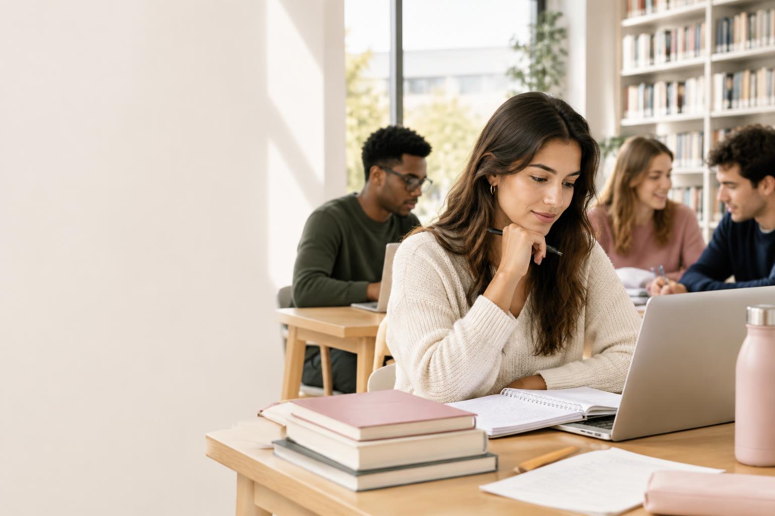 Jovens a estudar e a refletir sobre o seu percurso profissional